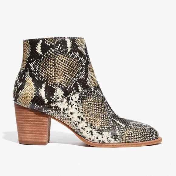 Madewell NWOB Snake Embossed Rosie Ankle Boot 9 - Picture 1 of 11